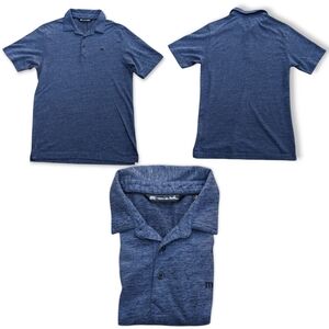Travis Mathew Shirt Men's S Short Sleeve Grayish Blue Golf Polo EUC